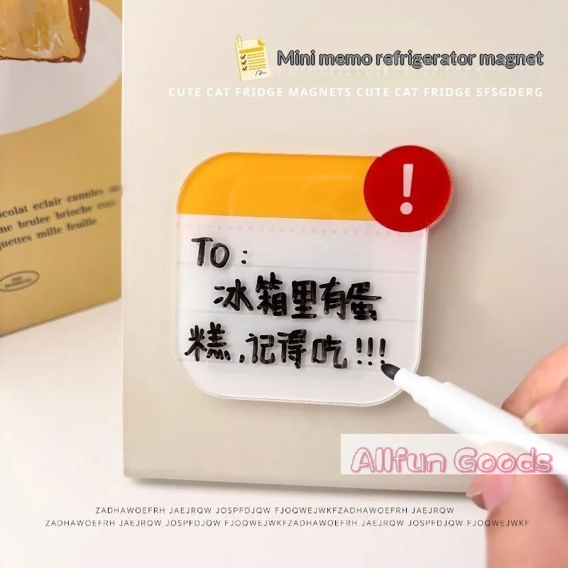 [TG835]Creative Exclamation Mark Up Refrigerator Message Magnet Reusable Acrylic Memo Board Kitchen Home Decor Fridge Magnet