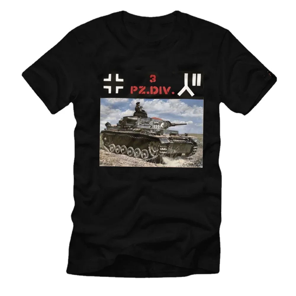 

3 PZ DIV Panzer III Kampfpanzer Bild Foto Division T-Shirt. Cotton Short Sleeve O-Neck Mens T Shirt New S-3XL