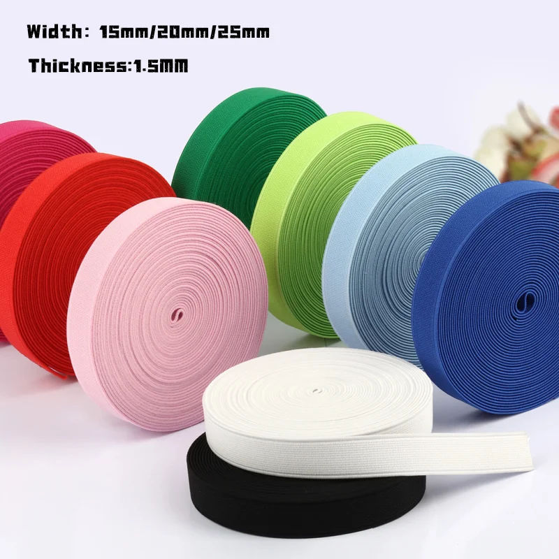 2/5Meters 15mm/20mm/25mm Elastic Band Spandex Belt Trim Sewing Ribbon Clothes Flex Sewing Material for Shorts Skirt Trouses