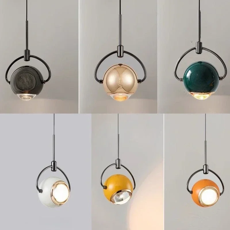 

SANDYHA Modern LED Hanging Lamp Adjustable Bedside Lamps Colorful Chandeliers For Bedroom Bar Counter Entrance Home Decoration