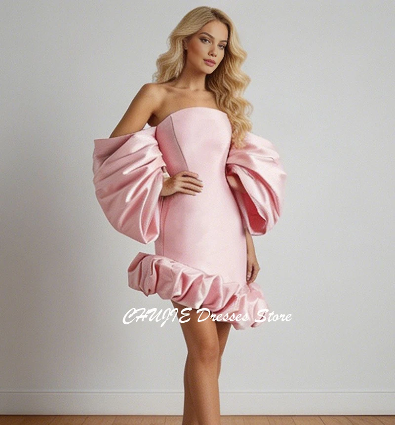 Pink Off Shoulder Mini Graduation Dress Short Homecoming Dresses For Teen Customized Sweet 15 16 Wedding Evening Prom Party Gown