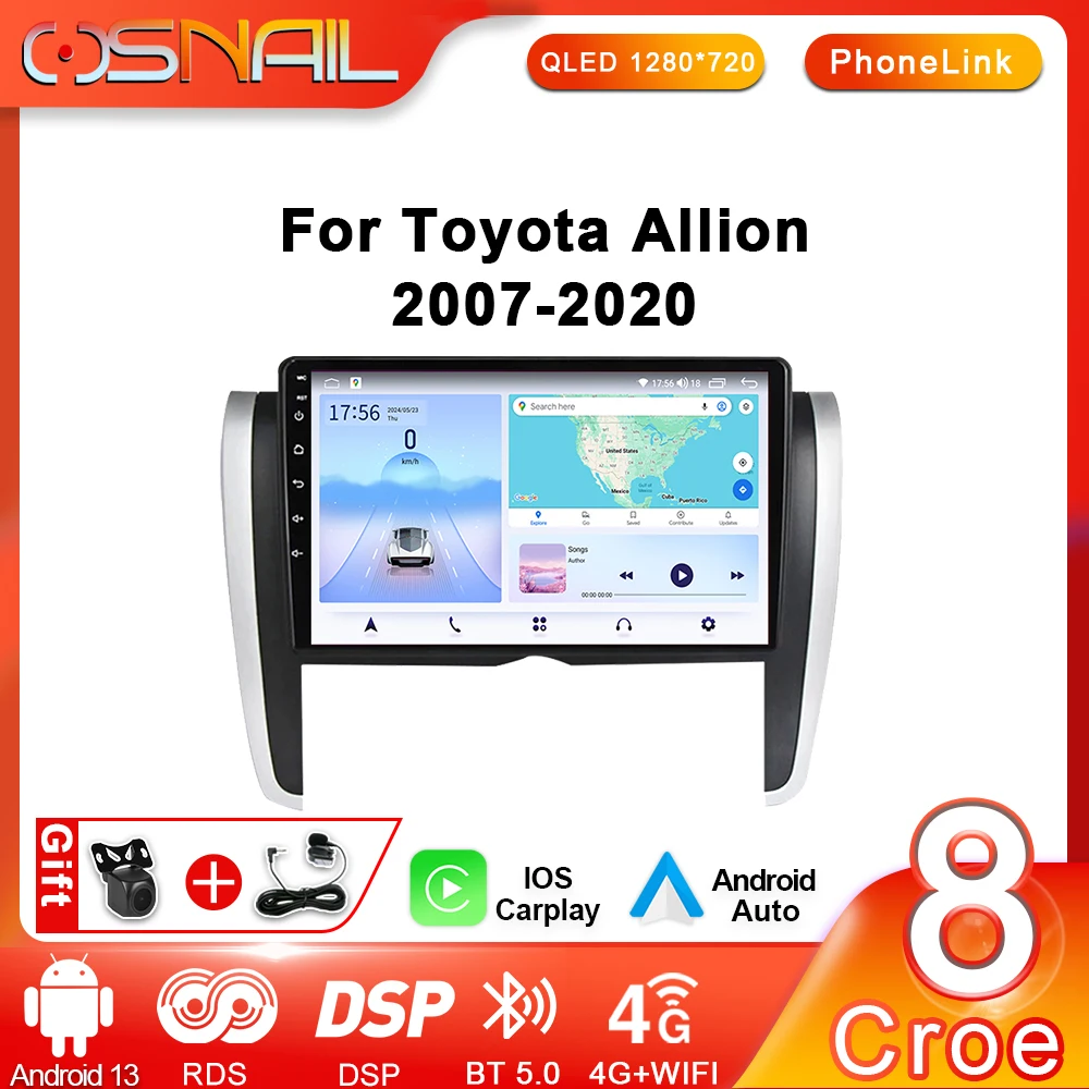 

COSNAIL Android Car Radio For Toyota Allion T260 2007 - 2020 Auto Multimedia Video Player Stereo Navigation Carplay No 2din DVD