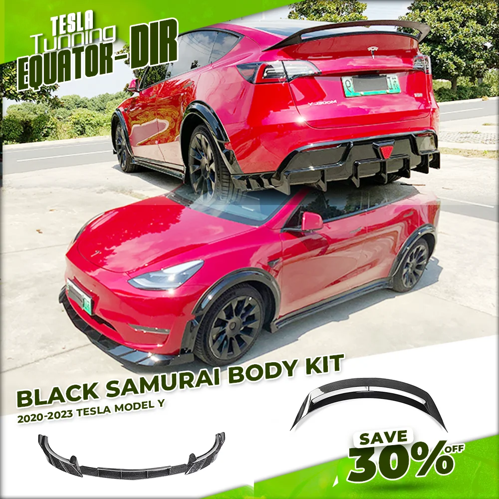 

Equator For Tesla Model Y 2020- 2023 Body Kits Wolf Sport Rear Diffuser Side Skirt Spoiler Bumper Lip Tesla 2023 2024 Tuning