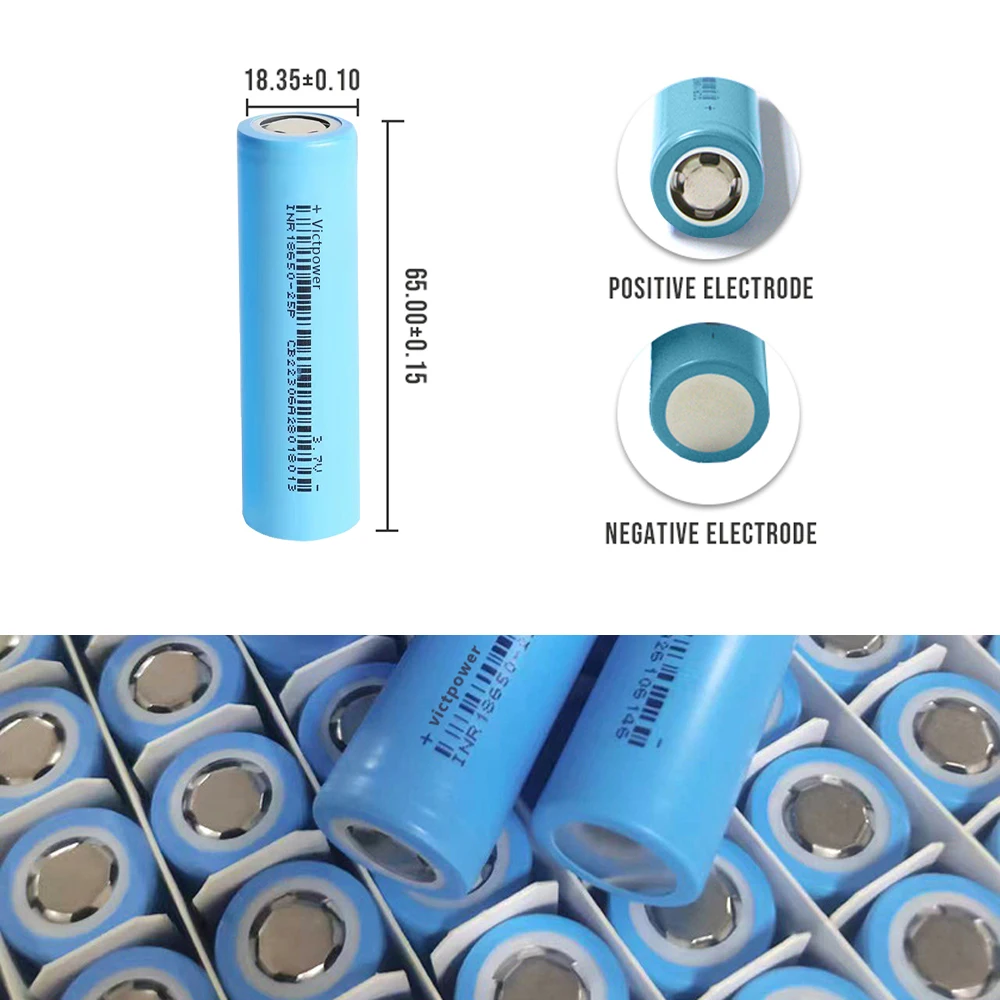 3.7V 2500mAh 18650 аккумулятор 30A 15C high discharge cylindrical INR18650-25P lithium battery cells suitable for Vacuum cleaner