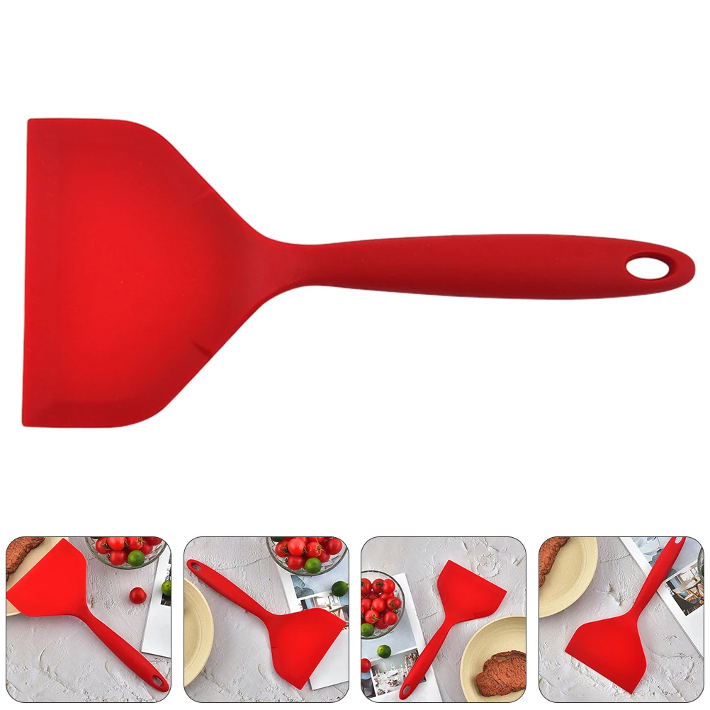 

Silicone Wide Pancake Turner Kitchen Flipper Scraper Non-Scratch Cooking Spatula Comfortable Anti-Heat Handle for Egg
