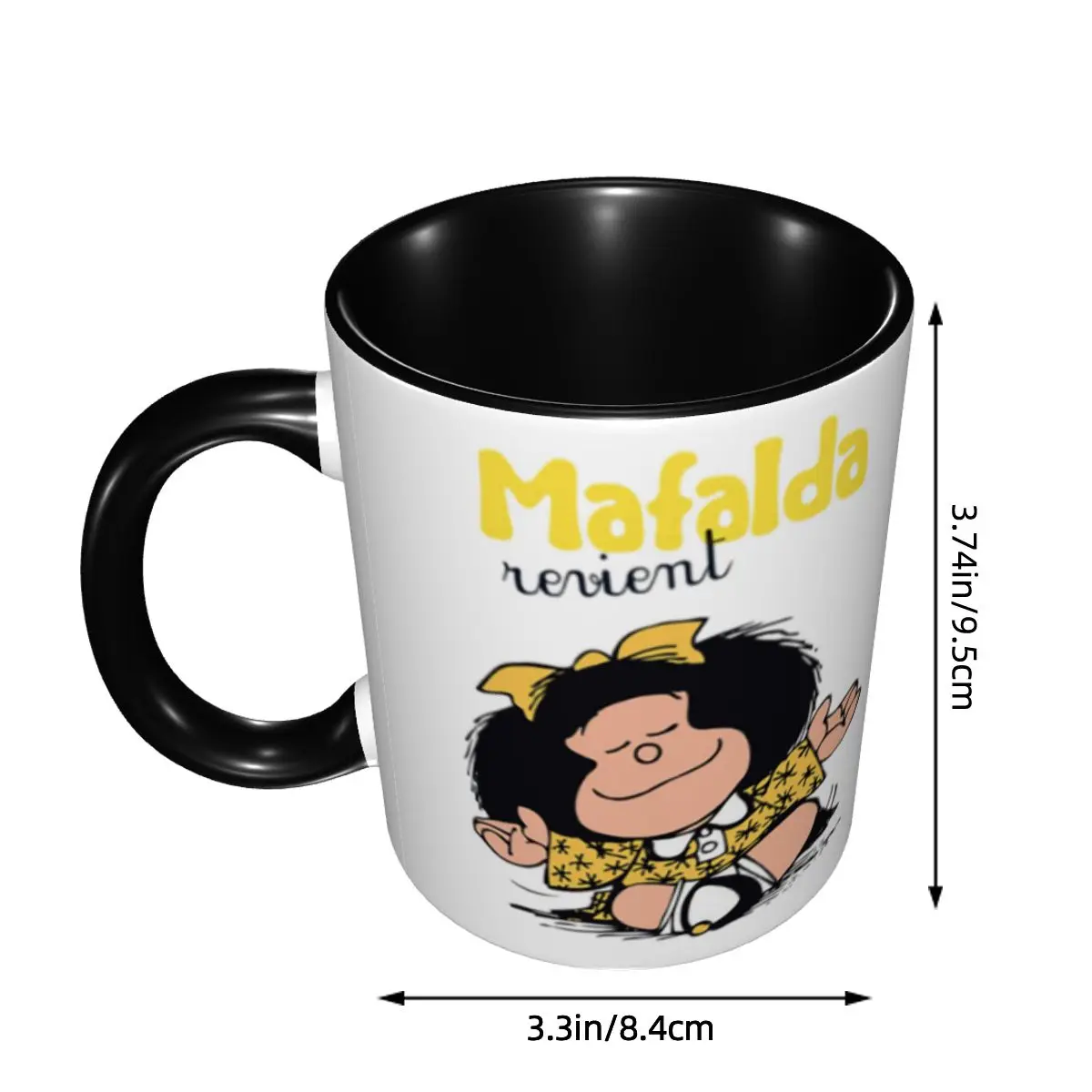 DIY Quino Comic Cartoon Mafalda Ceramic Mugs Customized Coffee Cup Creative Present