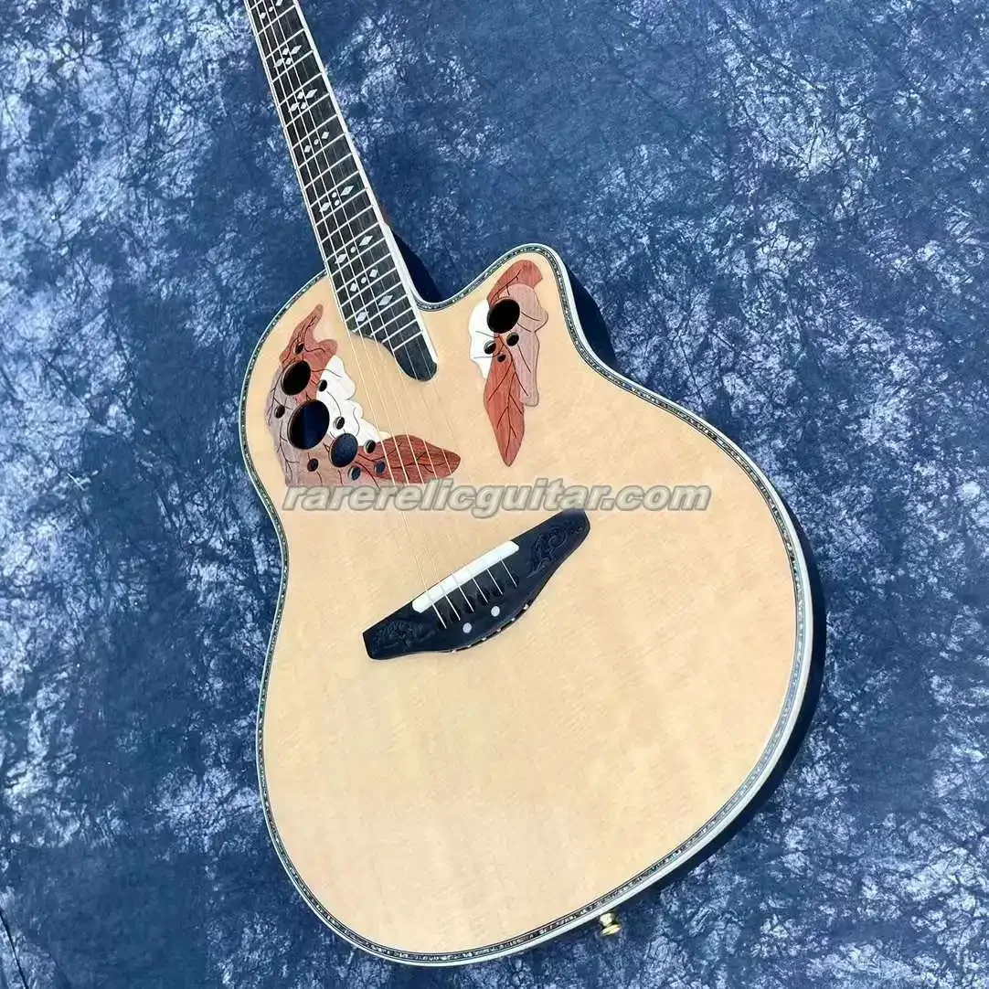 Guitare électrique acoustique à 6 cordes, Ovation noire naturelle, manche en ébène, reliure en Abalone, corps en Fiber de carbone F 5T EQ, livraison directe