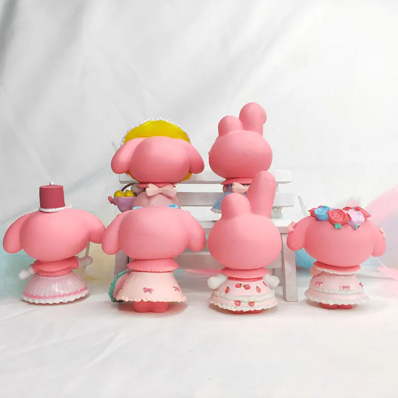 Sanrio Figures Set Mymelody Kawaii Anime Figure Cartoon Toys Model Lovely Action Figurine Cute Toy For Home Car Decor Kids Gifts