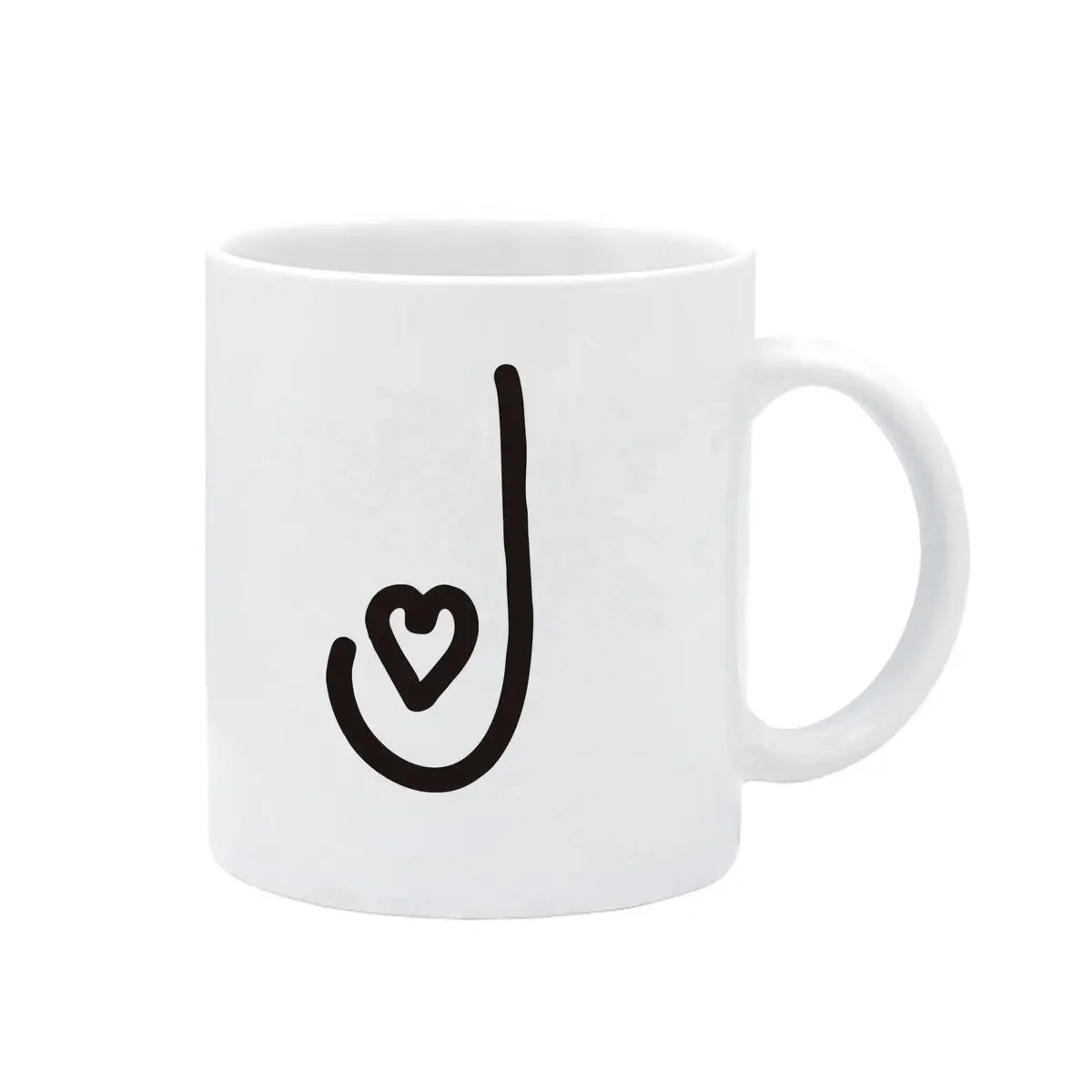 Birthday Age Name English Letter J Large Handle High Quality White Ceramic Mug 11 oz Cold and Hot Drink Coffee Cup