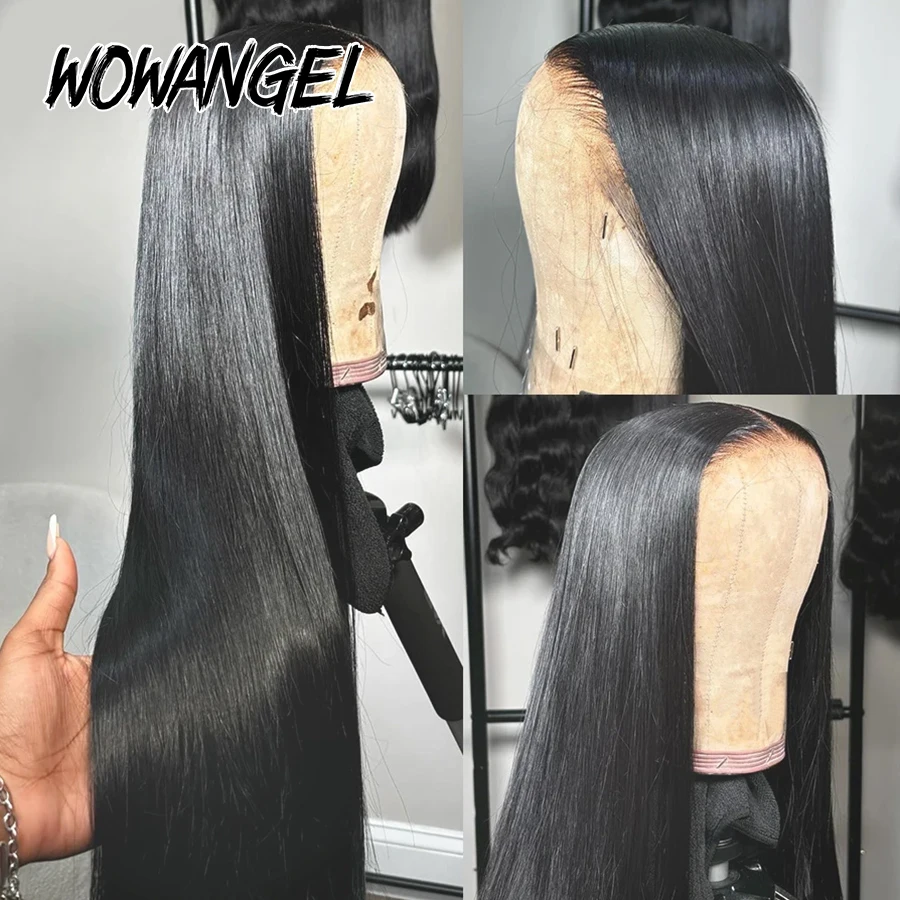 WowAngel-شعر مستعار بشري مجهز للغاية للنساء ، شعر مستعار بدانتيل أمامي عالي الدقة ، شعر برازيلي ، جلود مذابة ، مباشرة ، كامل ، 13x6