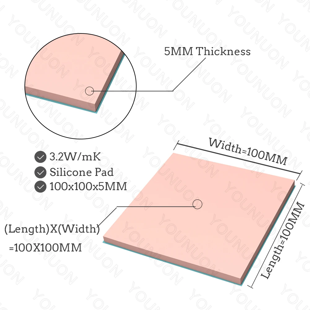 2PCS 100X5MM Pink