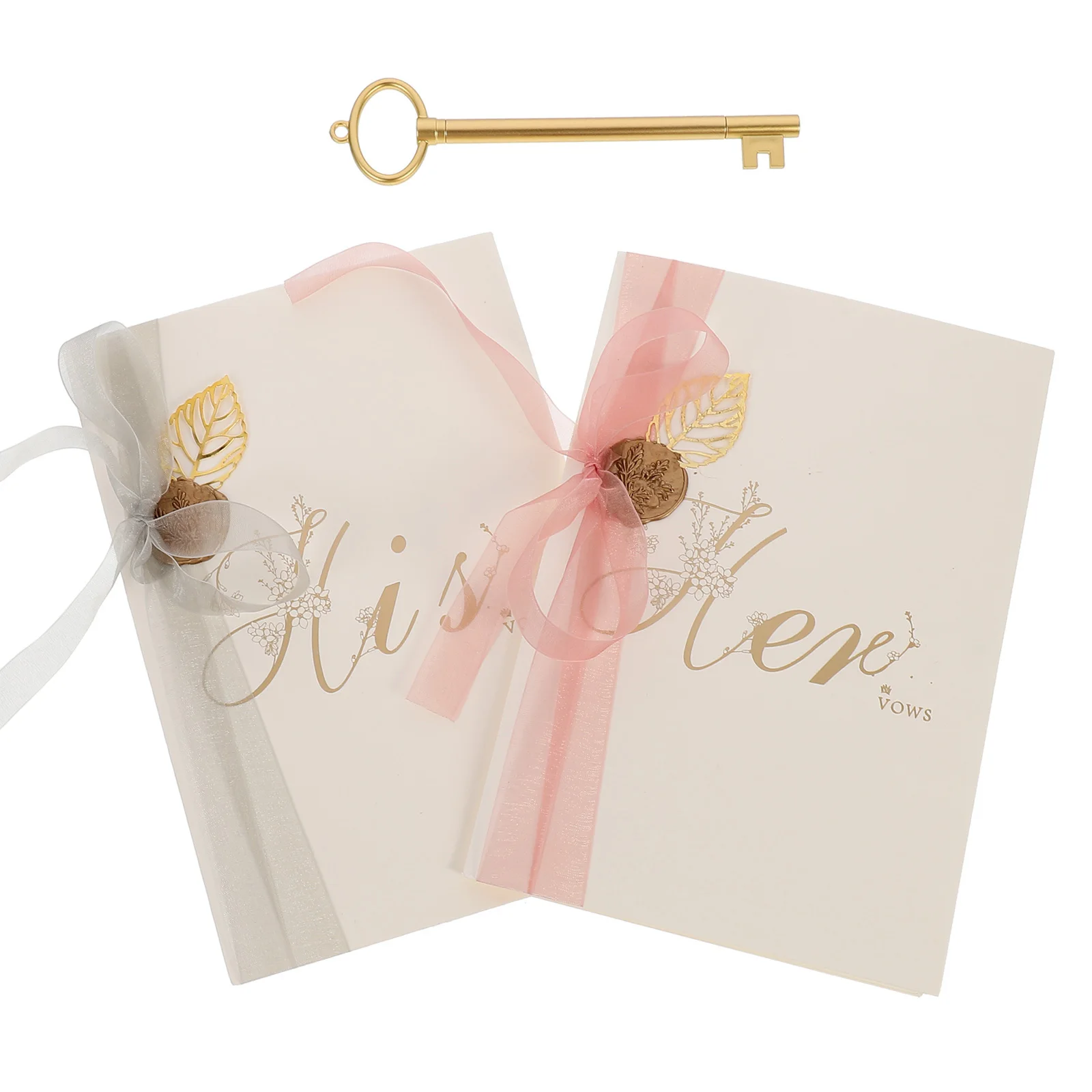 

2pcs Wedding Vow Cards Elegant Ribbon Oath Booklets For Marriage Ceremony Guest Signature Note Cards Wedding Day Keepsake