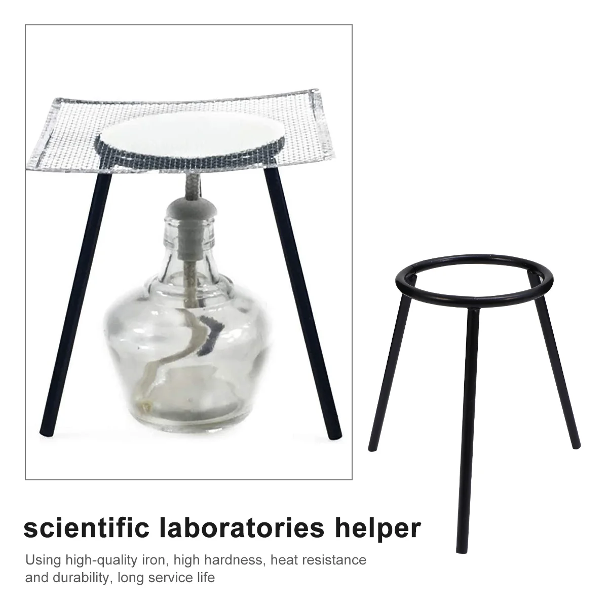 

2Pcs Tripod Alcohol Lamp Support Stand High Strength Iron Durable Laboratory Chemistry Supplies Teaching Equipment