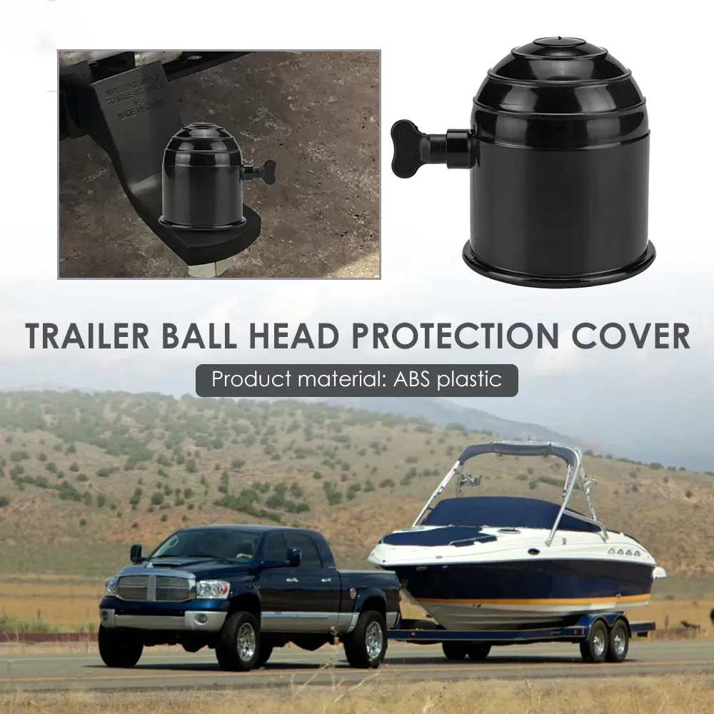 Car Tow Ball Cover With Screw Plastic Protector Semi Trailers Bar Black/Silver Caravan Lockable Key Accessories