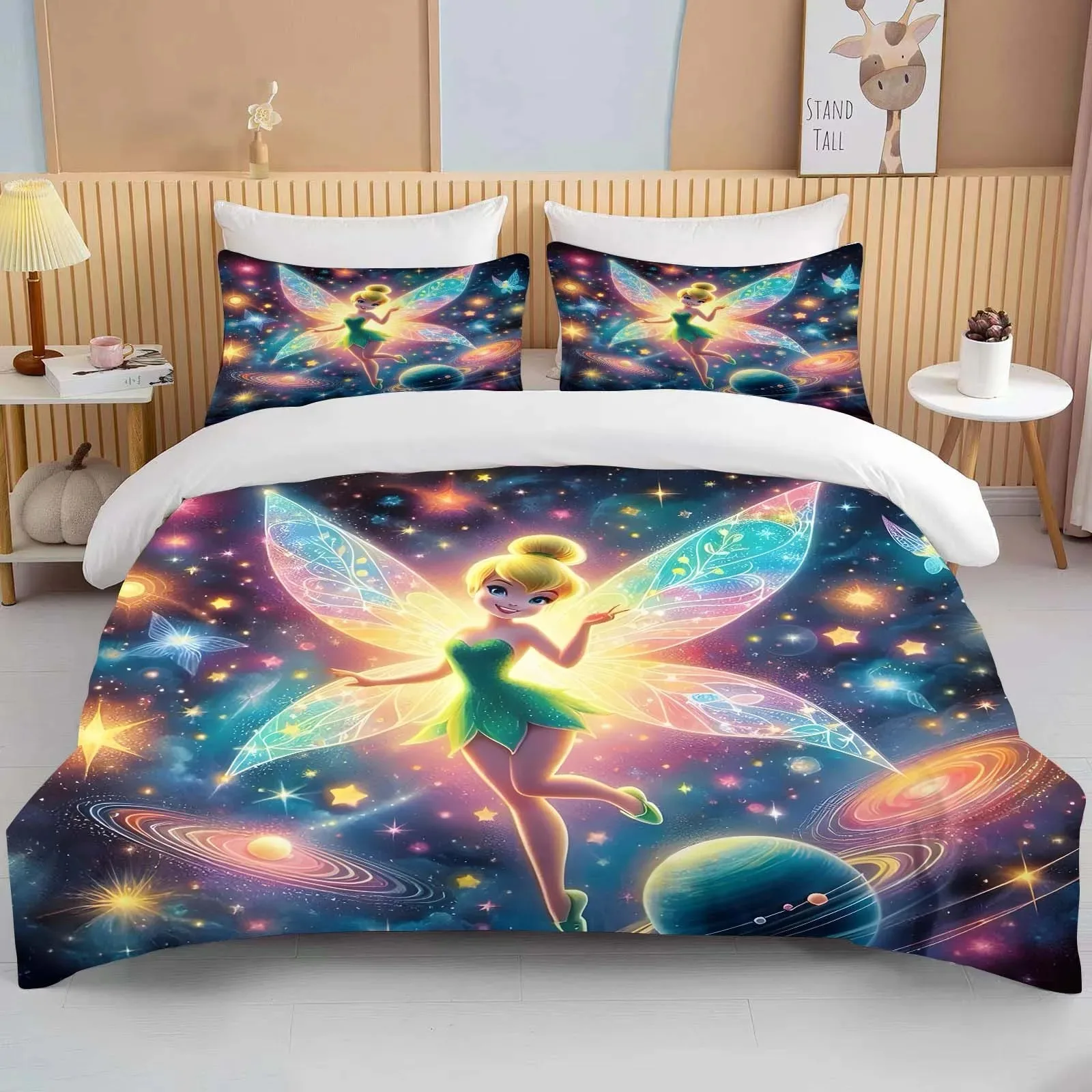 

Disney Tinker Bell Bedding Set Duvet Cover Pillow Case, Boys & Girls Duvet Cover Gift, Home Bedroom Duvet Cover Full Size Bed