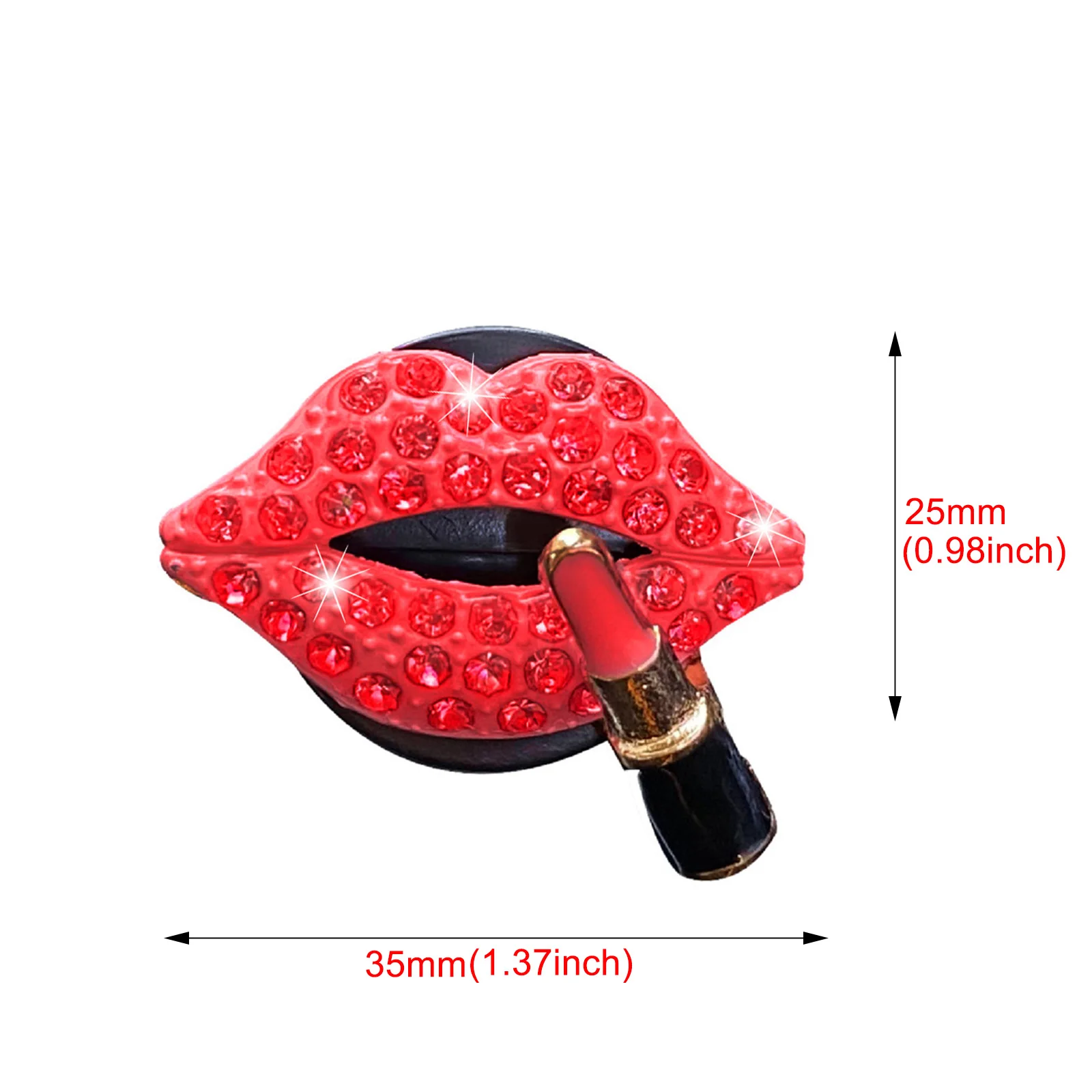 Red Lips Car Vent Clip Bling Bling Car Charm Air Vent Clips Rhinestone For Audi A1 A3 A4 A5 A6 A7 A8 TT 80 Q3 Q5 Q7 A4L A6L