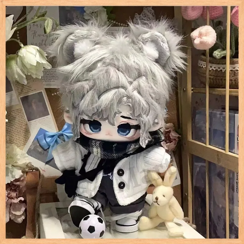 Para 20cm conjunto de roupa de boneca de algodão viral bonito jaqueta de couro estilo motociclista para labubu super legal conjunto de roupa de boneca