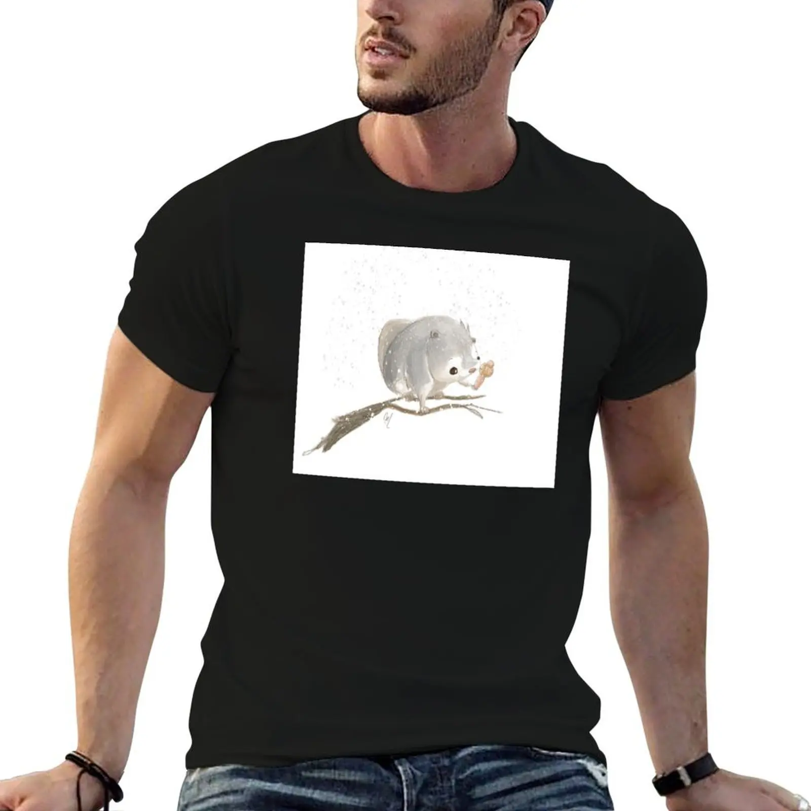 تي شيرت Ezo Momonga and Kokeshi تي شيرت مضحك تي شيرت رجالي برسومات تي شيرت #4