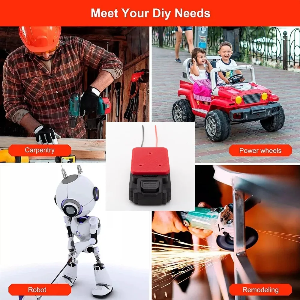 

DIY Battery Power Wheels Adapter Connector for Hyper Tough 20V Lithium Battery 14 AWG for Power Wheels Upgrade