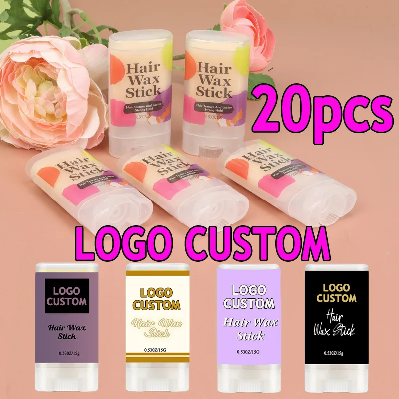 

20Pcs Hair Styling Wax Stick Customize Logo Non-Greasy Broken Hair Artifact Stick Anti-Frizz Hair Finishing Cream For Women Girl