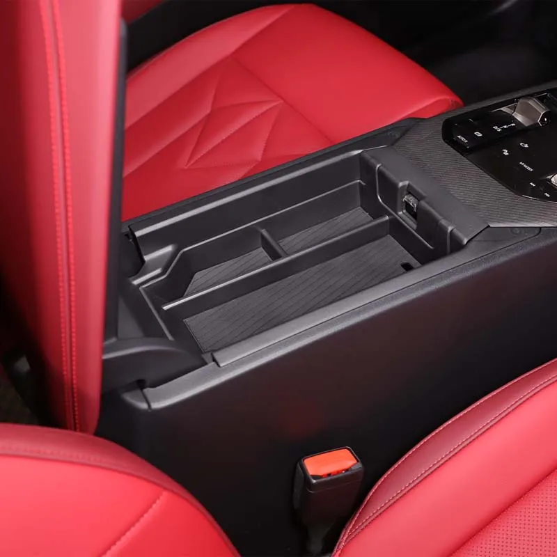

For BMW X3 G45 2025-2026 ABS Black Car Armrest Storage Box Mobile Phone Storage Box Tray Interior Car Accessories