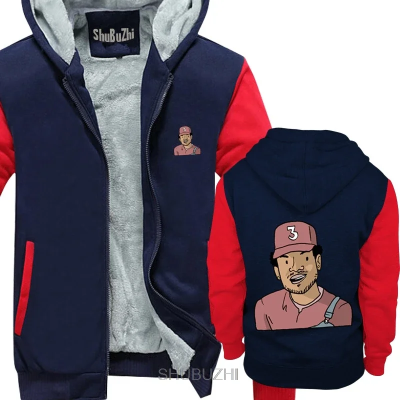 A drawing of Chance the Rapper shubuzhi me winter padded zipper sweatshirt casual thick fleece hoody cool jacket coat hoodies