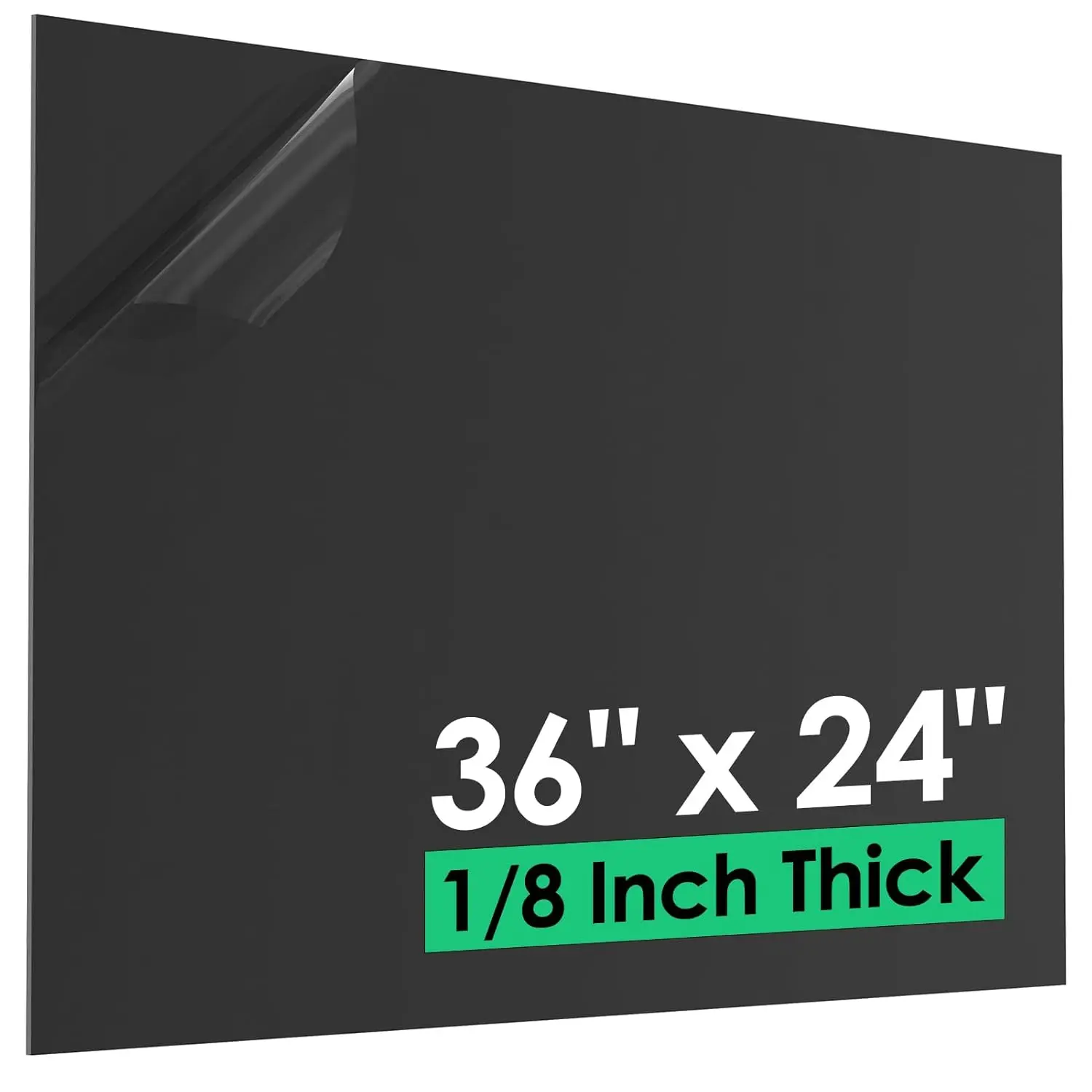

ABS Plastic Sheet 1/8" x 36" x 24" Black Rigid Thermoplastic Board for Signs Crafts DIY Projects Dual Surface Textured Smooth