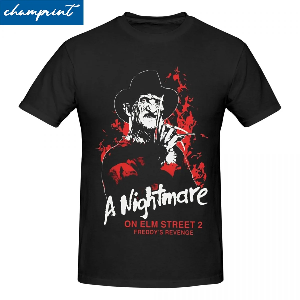 Printed  F-Freddy K-Kruger Tshirts Men Cotton Short Sleeve Horror Movie Elm Street Nightmare Round Neck Summer Clothing