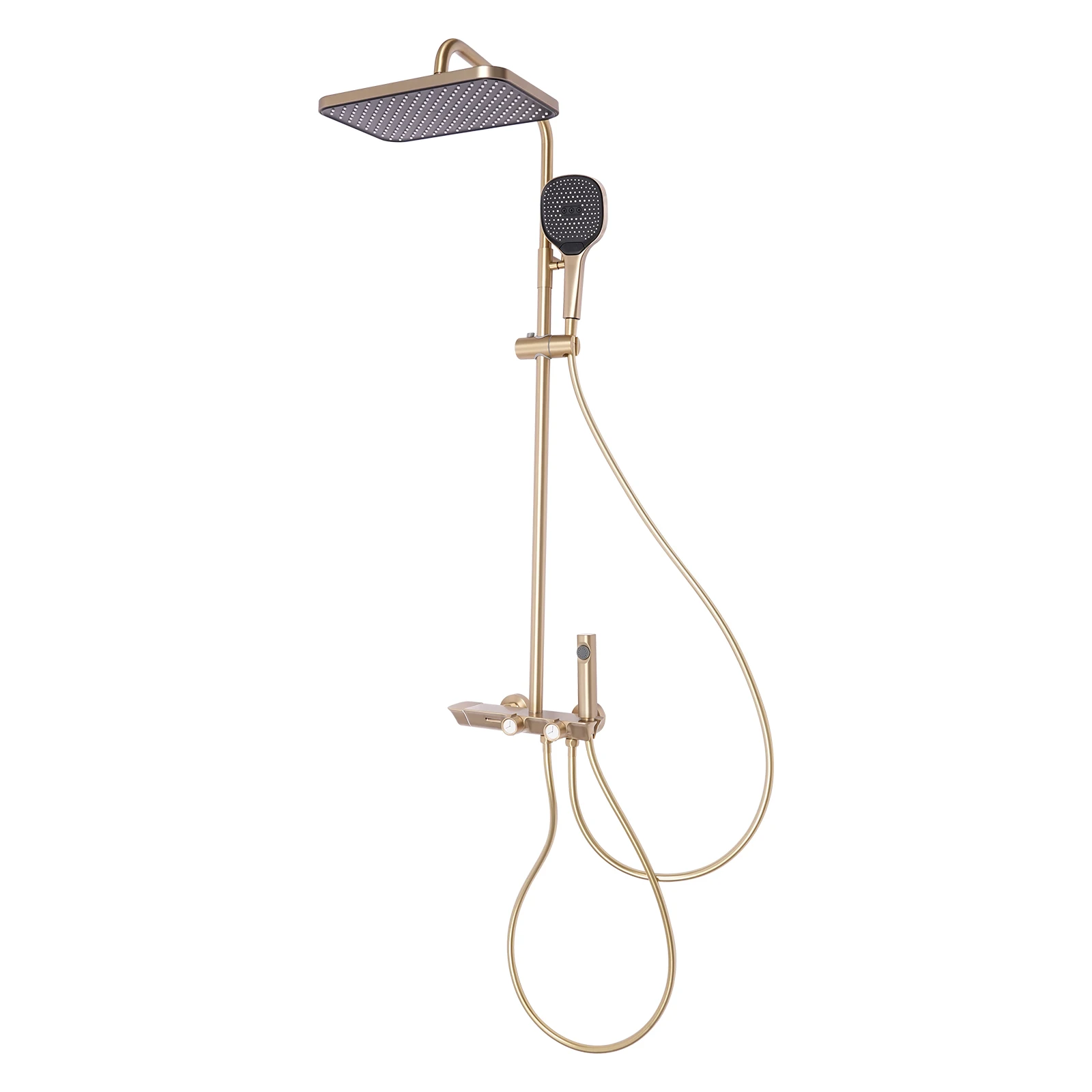 Thermostatisches Duschset, mit Kopfbrause und Handbrause, wandmontiertes, verstellbares Duschset für Hotels und Privathaushalte, G1/2-Anschluss – Detail 13