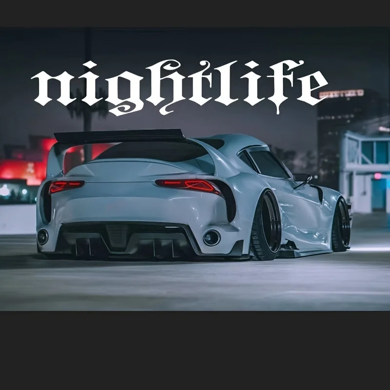 ملصق للزجاج الأمامي للسيارة من Nightlife - لمسة نهائية متينة غير لامعة، سهل الاستخدام والإزالة، الحجم Is21.9x4.1 بوصة