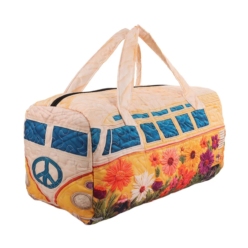 

Adjustable Strap Quilted Duffle Bag 3D Quilting Craft Tote Bags Travel Duffel Bag Large Capacity Sports Gym Bag Camping Hiking