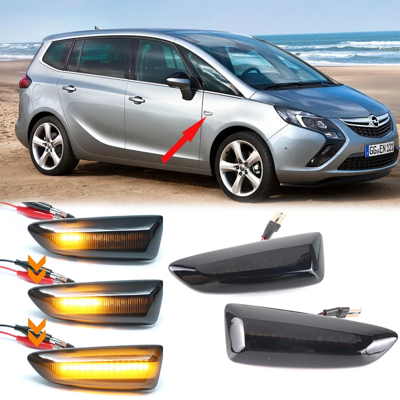 2 SZTUKI dynamicznych bocznych świateł kierunkowskazów LED do Opla Astra J Astra J K Zafira C Insignia B Grandland X