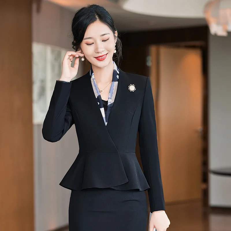 High-End White Suit Dress Female Spring and Autumn Host Lecturer Beauty Salon Workwear Formal Occasion Business Suit