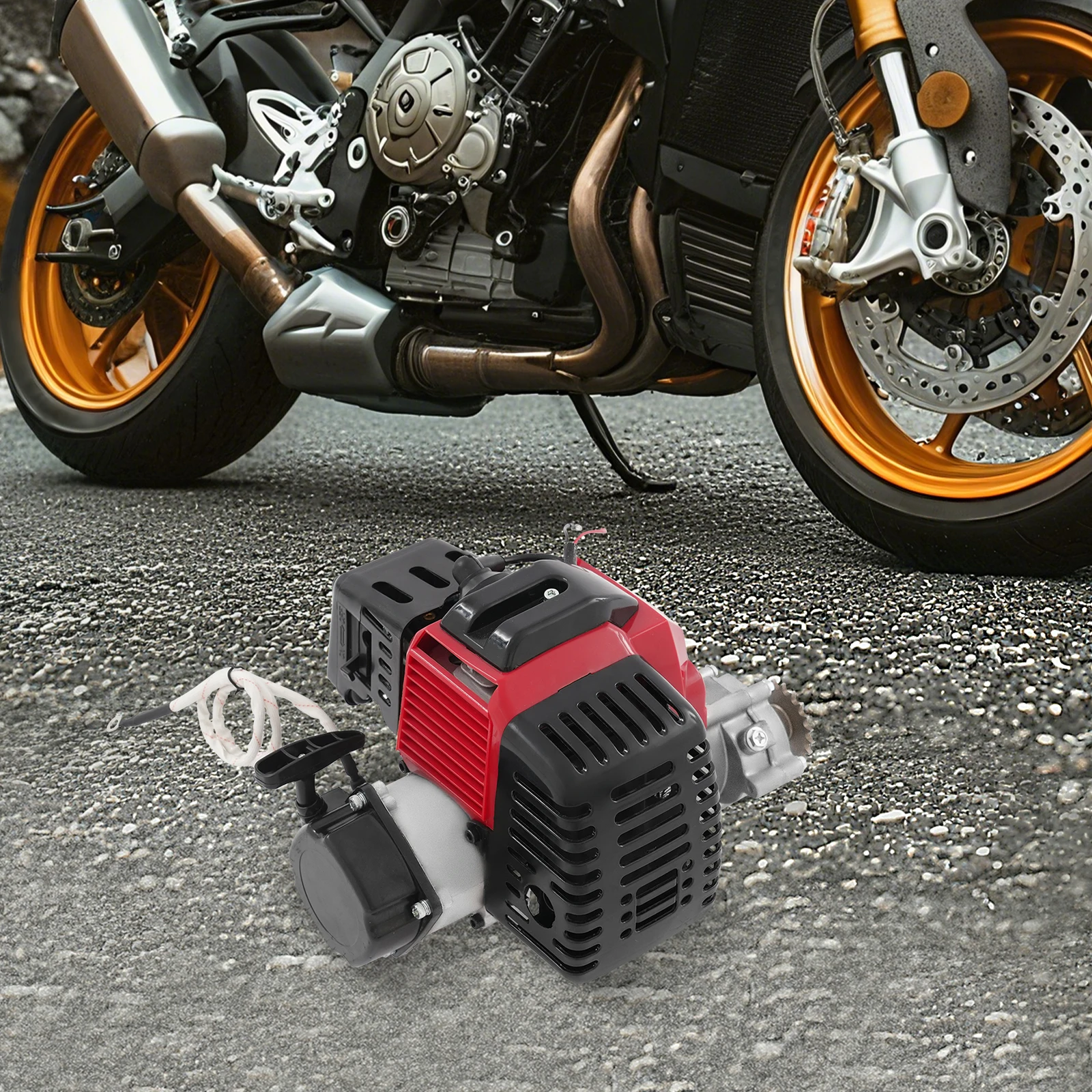 [49CC 2-Stroke Engine Shortblock] 49CC 2 السكتة الدماغية سحب بدء المحرك Shortblock الجمعية المعدنية للمحركات الصغيرة - قوي وموثوق