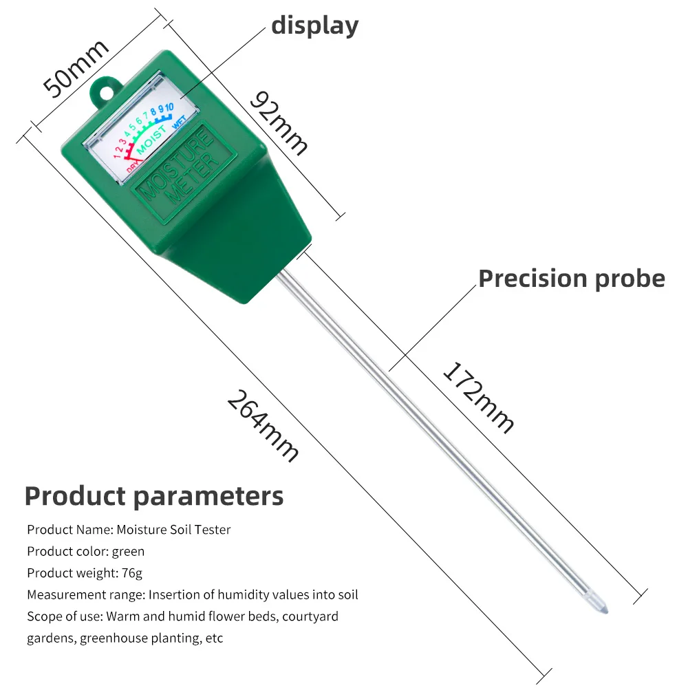 Bodemvochtmeter Enkele Naald Humidometer Sonde Bewateringstest Huis Tuin Meetinstrument Ph Detector Analyze-Instrumenten