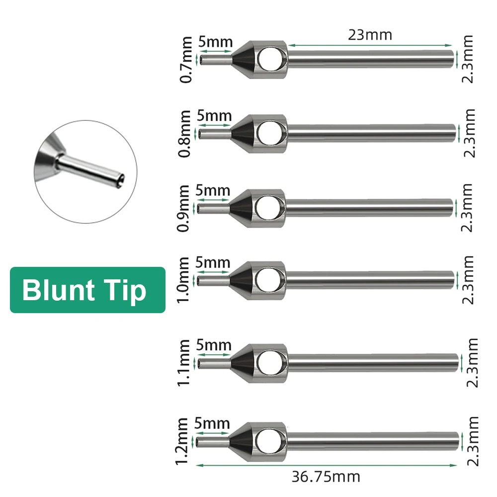 1/5/10pcs 5mm 316 Stainless Steel Hair Follicle Extractor, FUE Punch Hair Transplant Implanter Tools 0.7-1.2mm Sizes