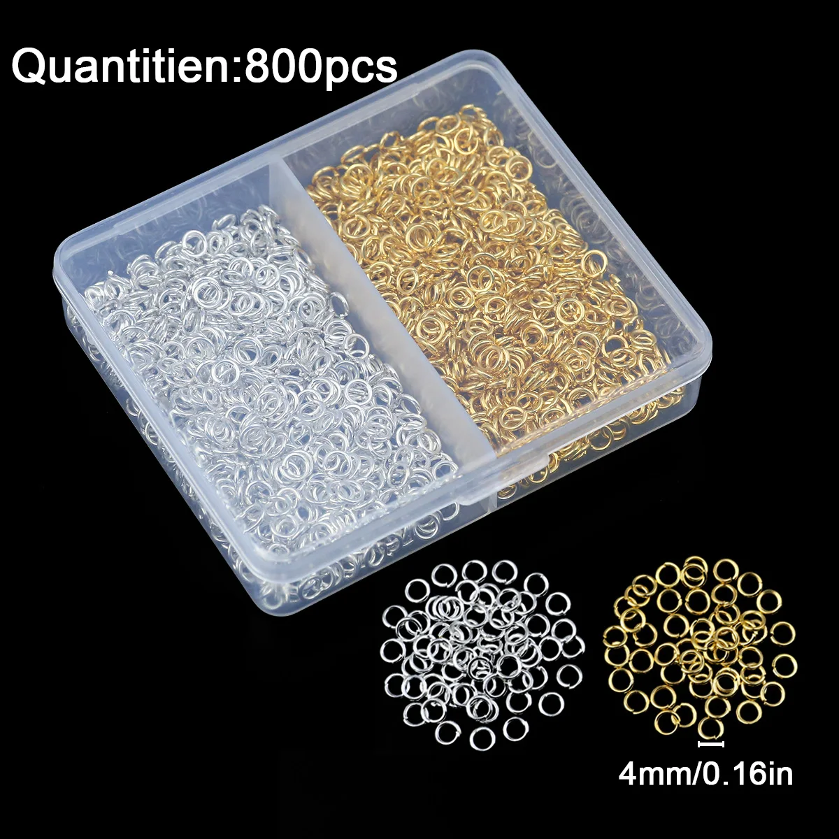 Box Diy Schmuck Materialien Zubehör Karabinerverschluss Biegeringe Ohrringverschlüsse Stopper Crimp Tube Clamshell Bead Flat Head Eye Pin