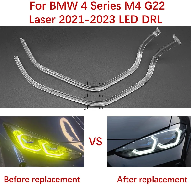

Daytime Running Light Ballast For BMW 4 Series M4 G22 21-2023 LED Laser Car Headlight DRL Light Guide Tube Angel Eye White Light