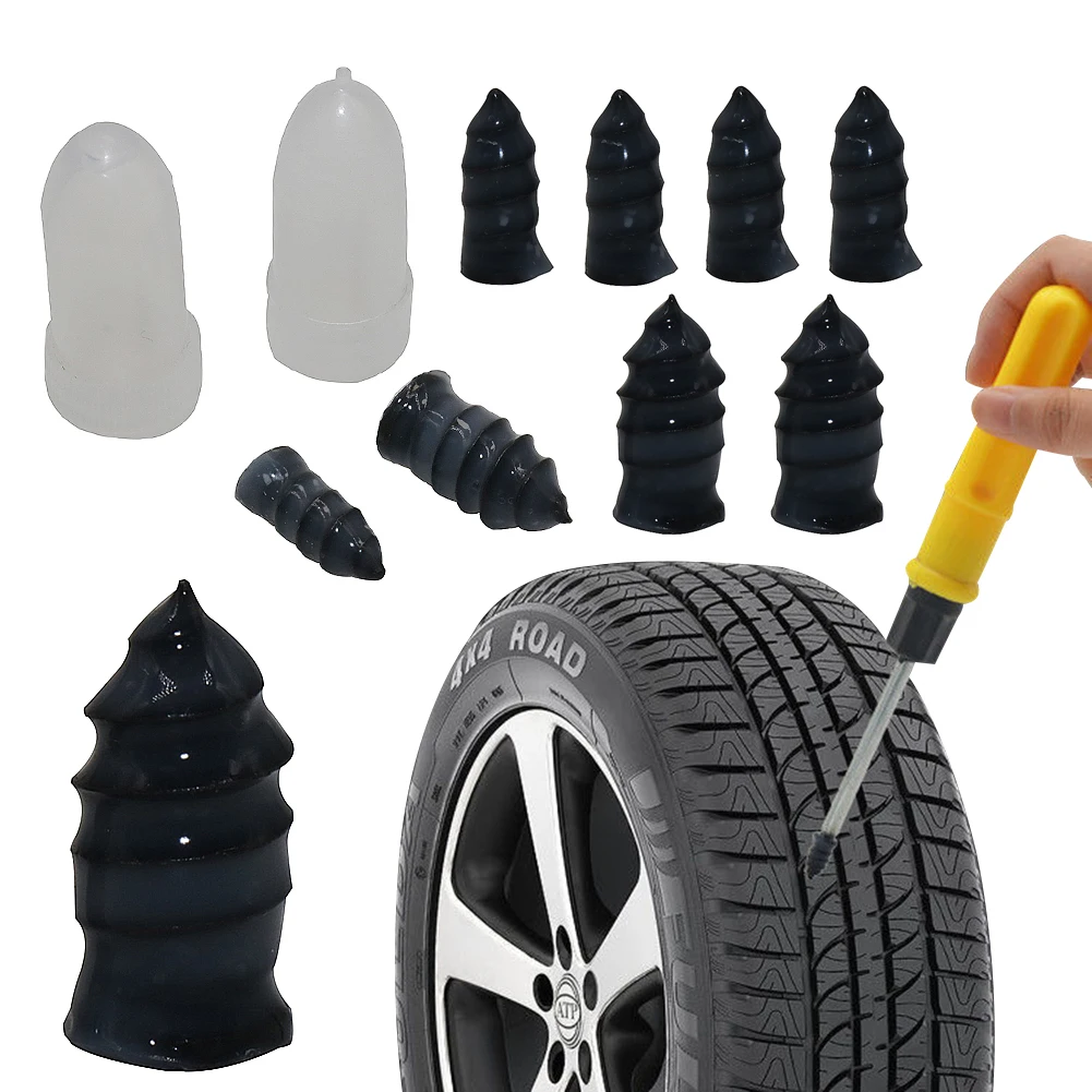 

10Pc Vacuum Tyre Repair Nail Kit for Motorcycle Car Scooter Rubber Tubeless Tire Repair Tool Set Glue Free Repair Tire Film Nail