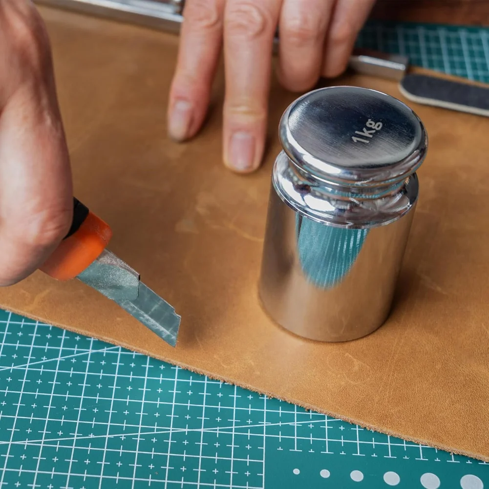 RMWIN-للقطع والخياطة والنقش أداة ضغط جلدية من الفولاذ المقاوم للصدأ أسطوانة ثقيلة + أوزان جلدية