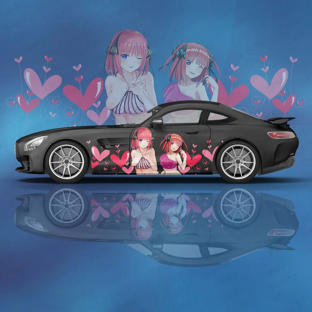 NakanoNino Anime Girl Itasha Car Wrap Protect Stickers Car Decal Creative Sticker Car Appearance Modification Decorative Sticker