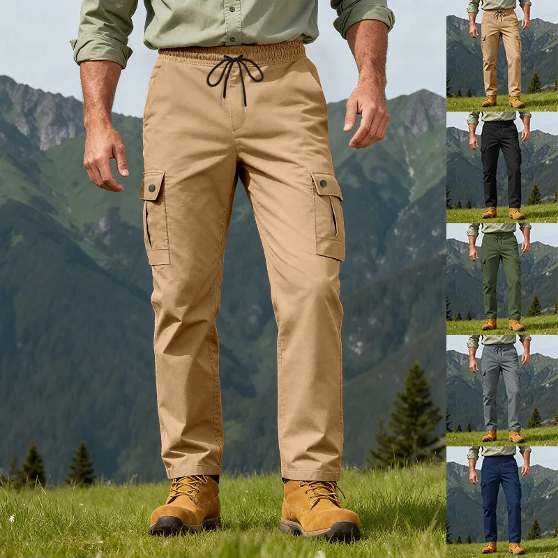 

Cross-border spring and autumn retro loose outdoor commuting men's tooling sports trousers