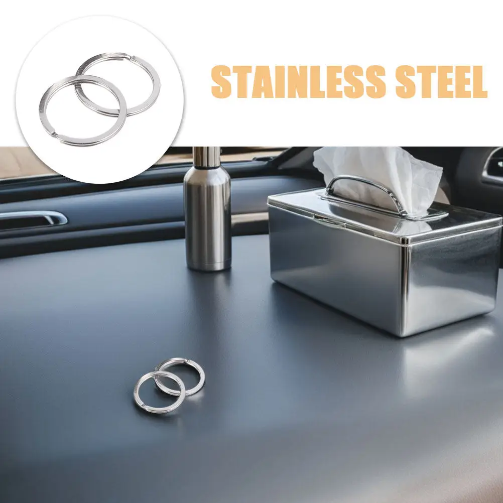 100Pcs Flat Stainless Steel Key Rings 32Mm Split Circle Rings Heavy Duty Rust Proof for Office Home Keys Organizer Craft