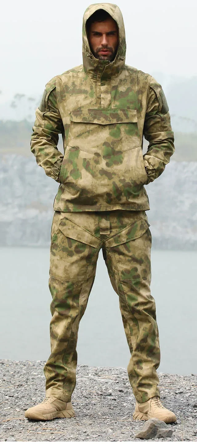 

Camouflage Tactical BDU Uniform Frog Ghillie Suit Men Camo Outdoor Sport Airsoft Sniper Combat Jacket Pants Set Hunting Clothing