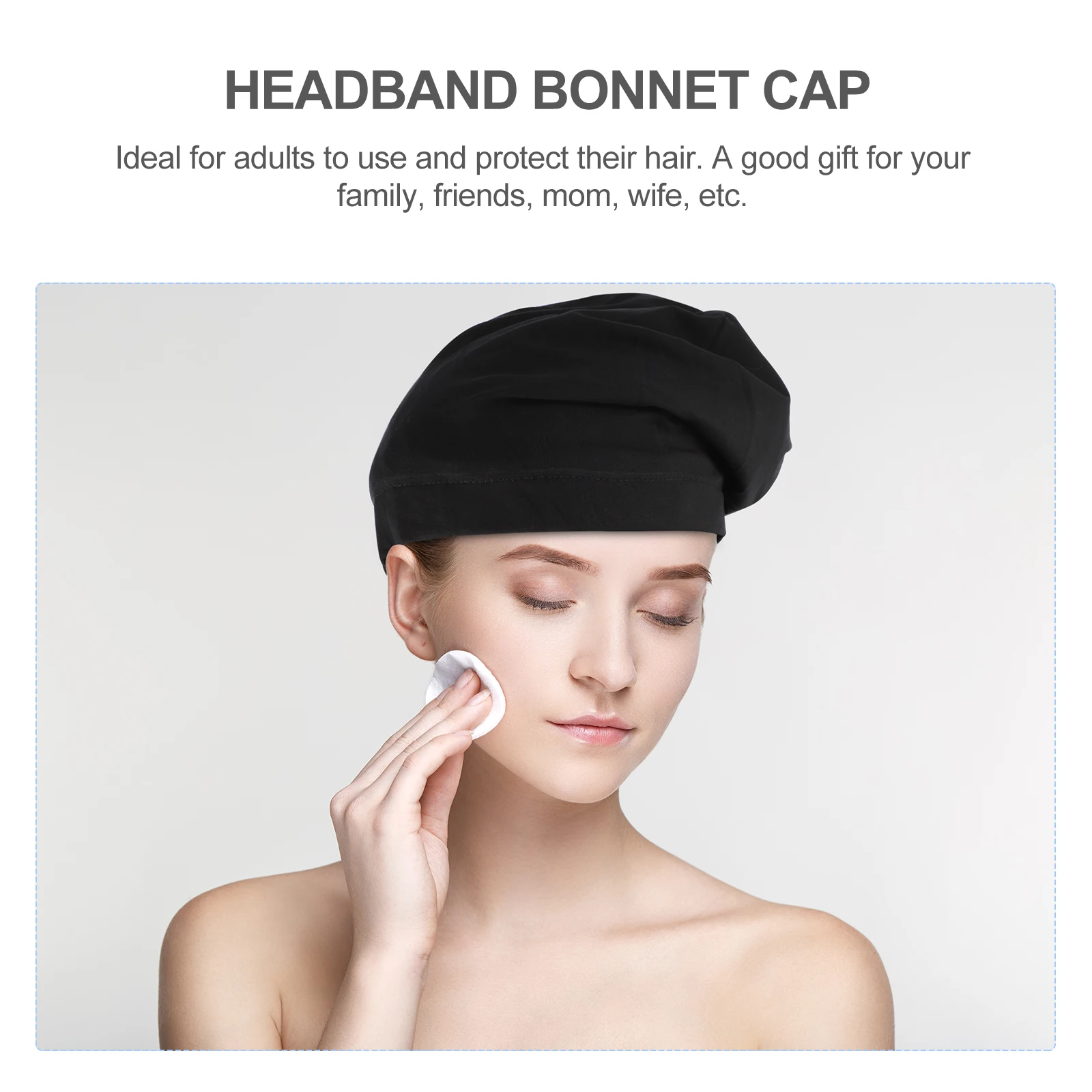 

1 pc Wide Brim Pullover Hat Breathable Cotton Bonnet Women Stylish Nursing Cap Sleep Hat Unisex Nightwear Hair Protection