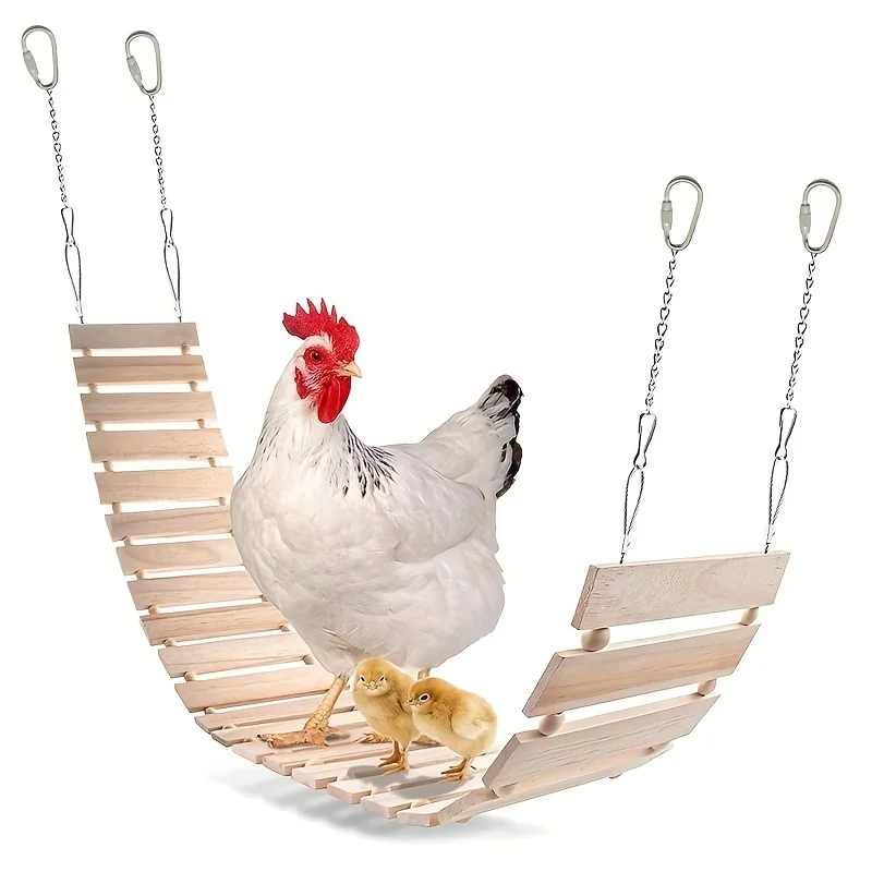 Brinquedo de frango grande escada de balanço de pássaro suporte de madeira poleiro pendurado para aves galo galinha guacamayo papagaio brinquedos