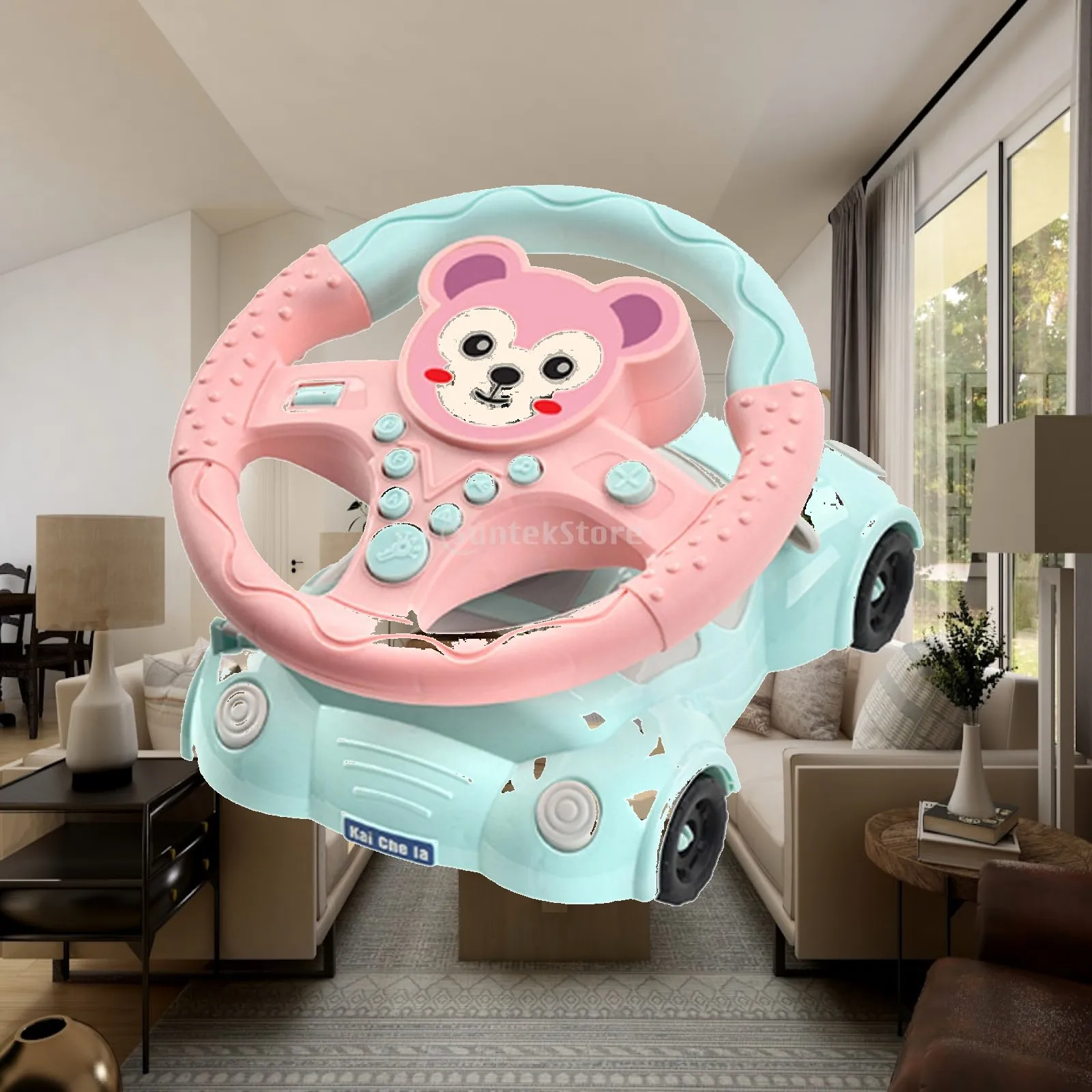 Eletric Simulation Steering Wheel Car Toy Portable Pretend Play Learning Toy Roleplay Steering Wheel Toy for boys girls