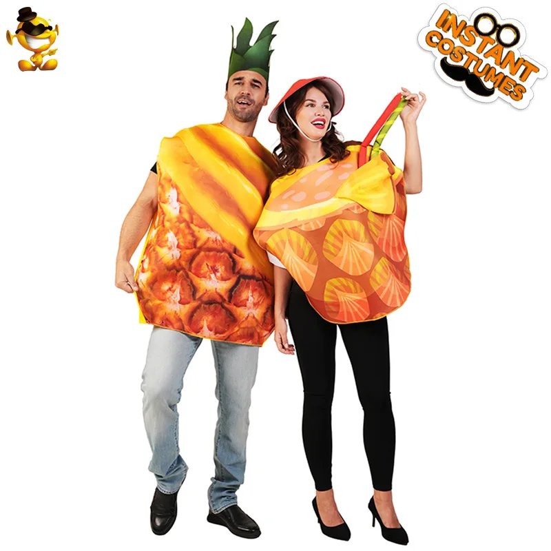 

2pc/set Adult Halloween Funny Fruit Cosplay Costume Couple Men Women Festival Party Dress up Jumpsuit 2025 Stage Wear