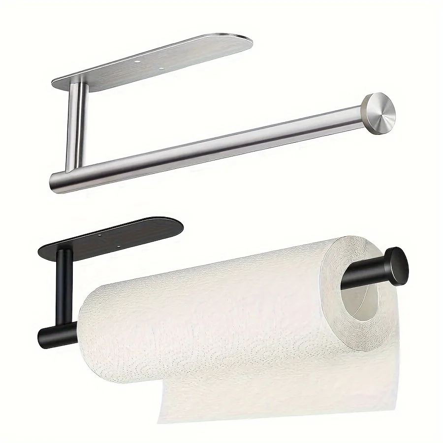 Punch-free Paper Towel Holder Metal Rack Kitchen Rag Storage Rack Wall-mounted Paper Towel Holder Under Cabinet