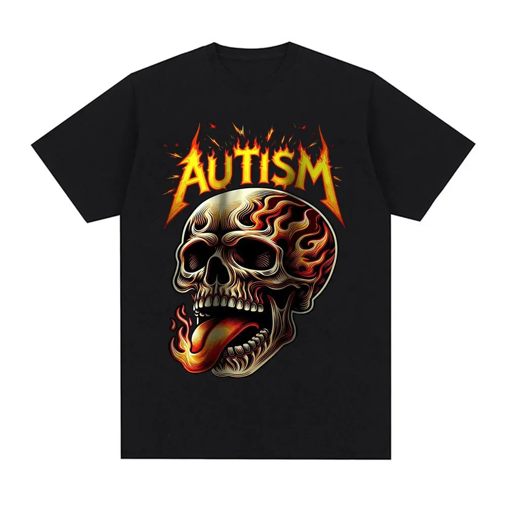 

Футболка с рисунком Fuuny Autistic Skeleton, футболка с изображением аутизма, острый череп, мем, мужская одежда, летние топы, модная футболка высокого качества